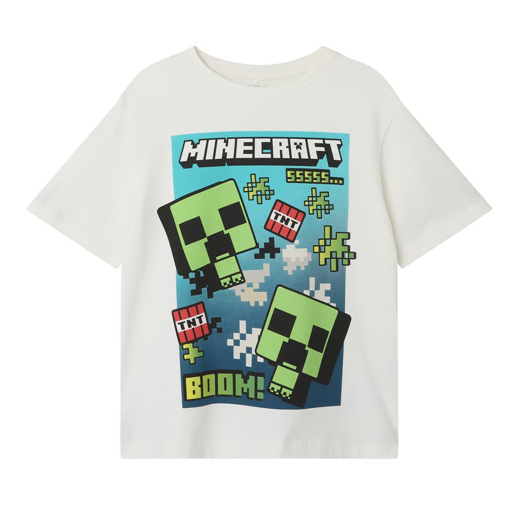 T-shirt Blanc Garçon Name it Minecraft vue 2