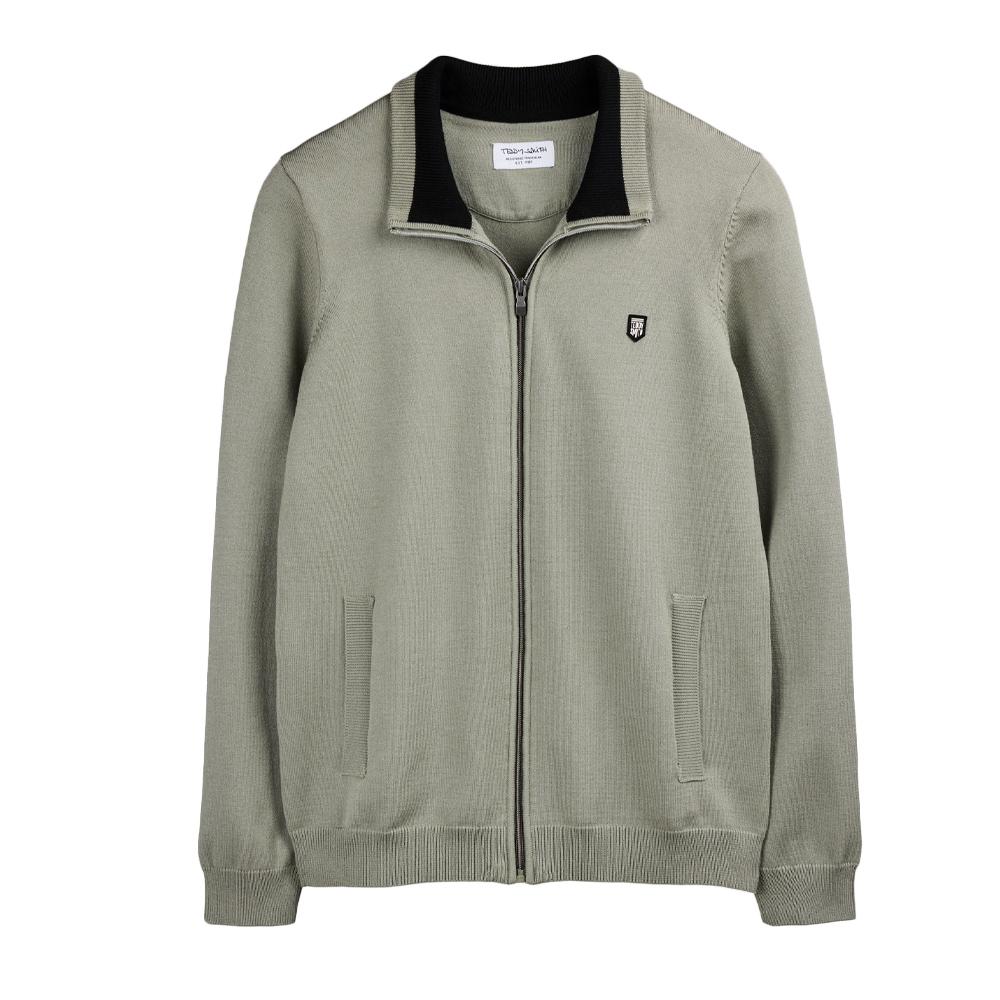 Sweat Zippé Vert Homme Teddy Smith Martyn pas cher