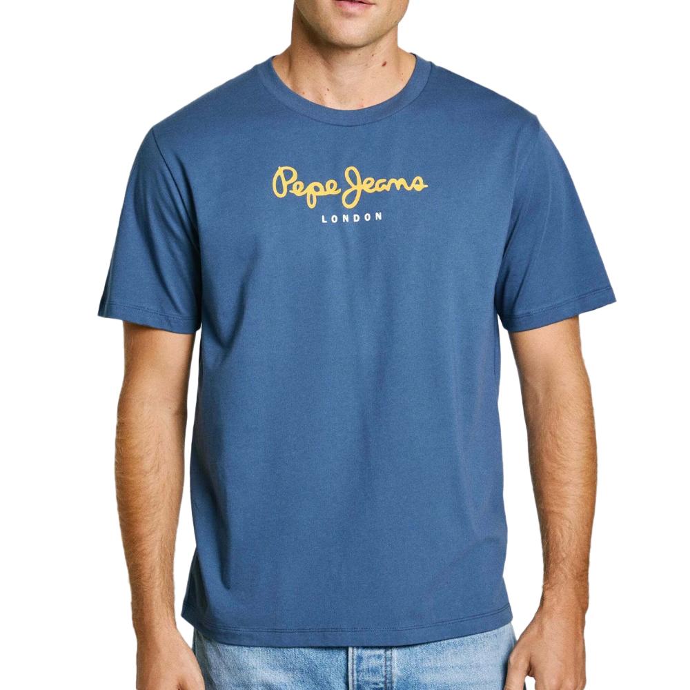 T-shirt Bleu Homme Pepe jeans Eggo AQW pas cher