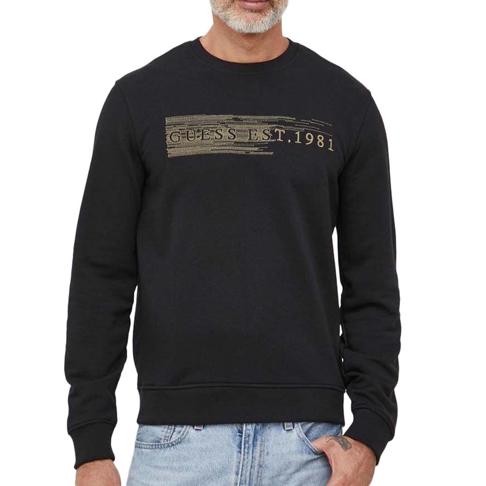 Sweat Noir Homme Guess Brode pas cher