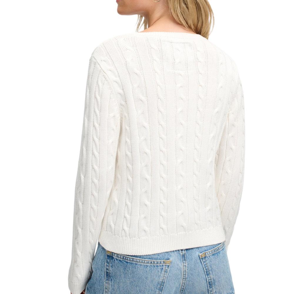 Pull Blanc Femme Superdry Essentials Cable Jumper vue 2