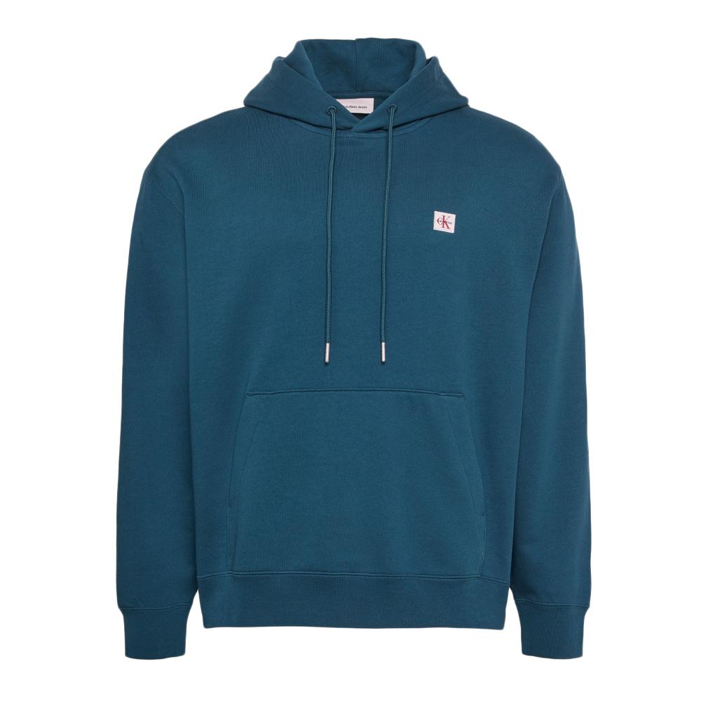 Sweat à Capuche Bleu Homme Calvin Klein Jeans 350terry Micro Badge pas cher