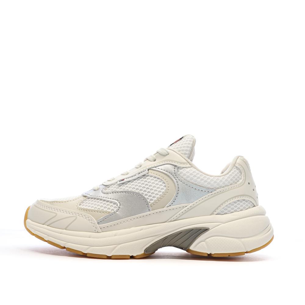 Baskets Blanches/Beiges Femme Tommy Hilfiger The Coney Metal pas cher