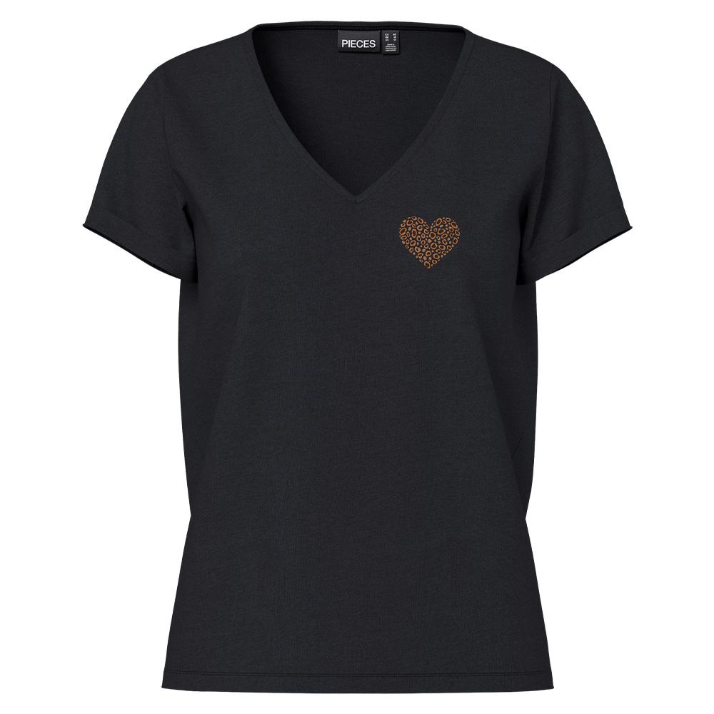 T-Shirt Noir Femme Pieces Pcoda pas cher
