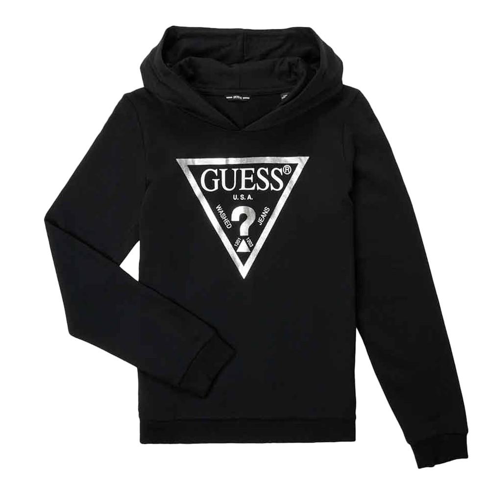 Sweat à capuche Noir Fille Guess pas cher