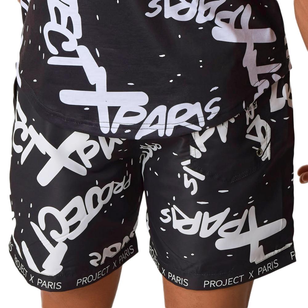 Short De Bain Noir Homme Project X Paris Short All Overt vue 2