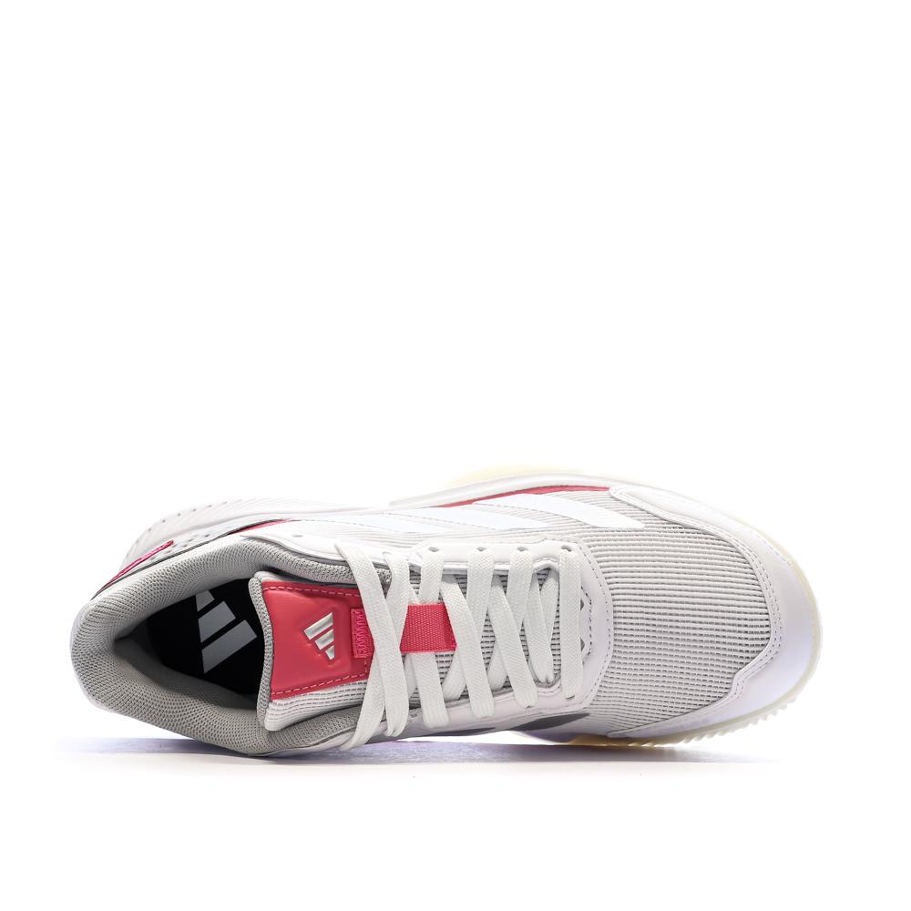 Chaussures de Padel Blanc/Rouge Femme Adidas Courtquick vue 4