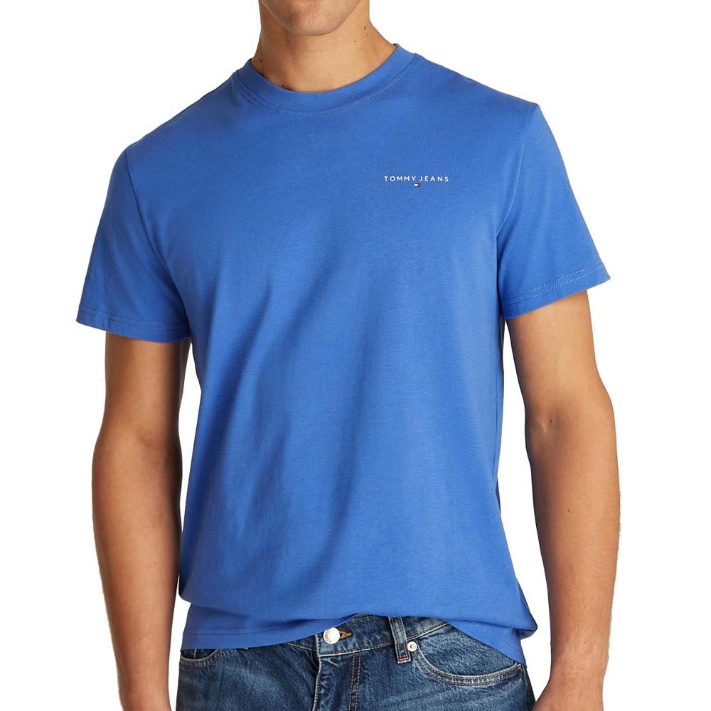 T-shirt Bleu Homme Tommy Hilfiger Linear 88 pas cher