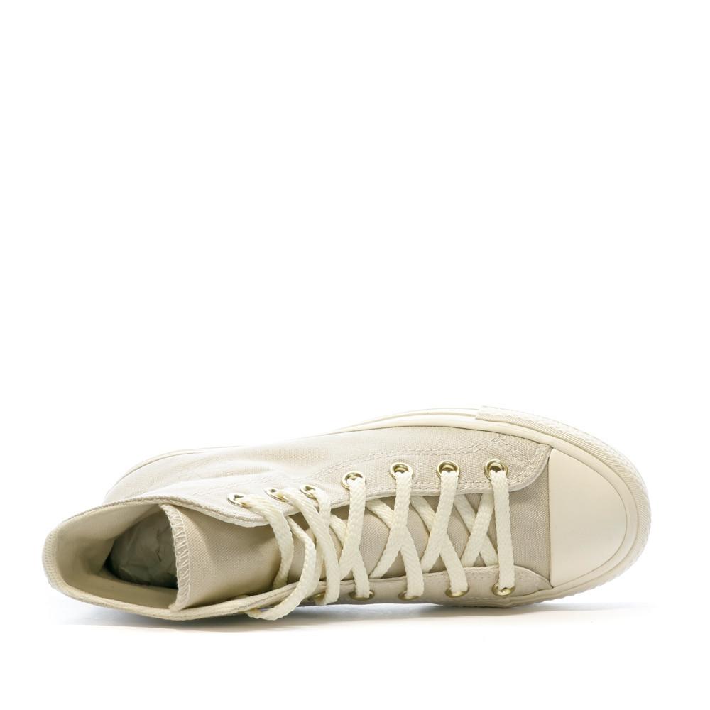 Baskets Beige Femme Converse Chuck Taylor Lift Hi Desert vue 4