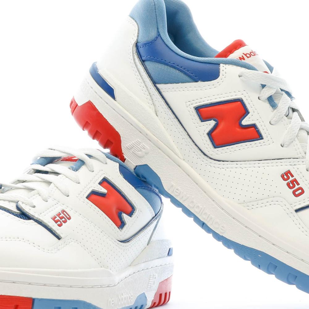 Baskets Blanc/Bleu Homme New Balance 550 vue 7