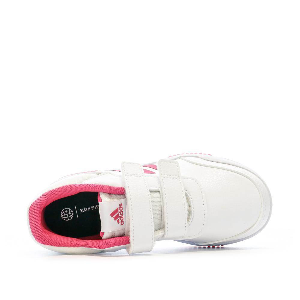 Baskets Blanches/Roses Fille Adidas Tensaur vue 4