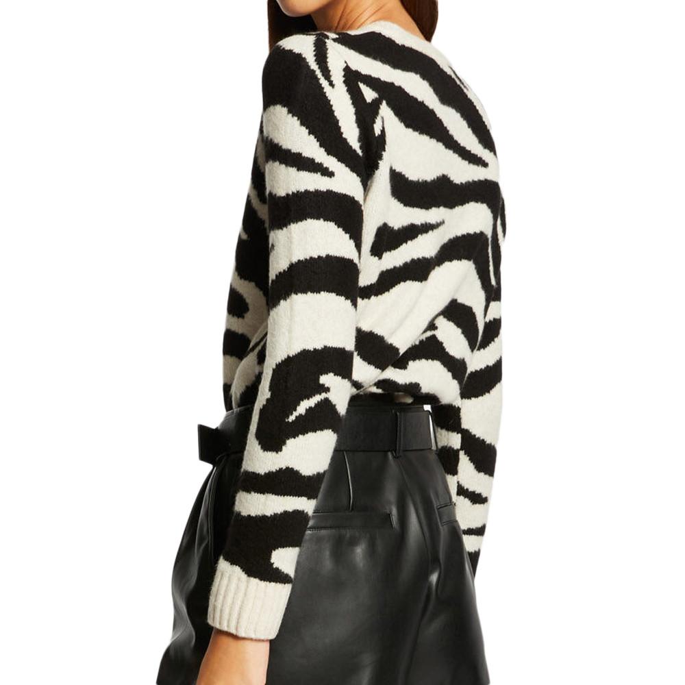 Pull Beige/Noir Femme Morgan Zebra vue 2