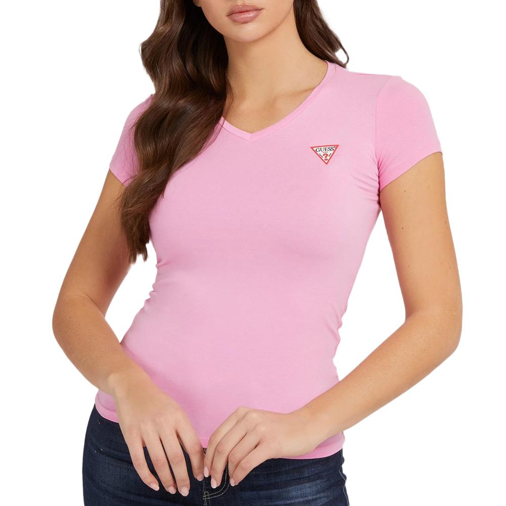 T-shirt Violet Femme Guess Mini Triangle-W1YI1A pas cher