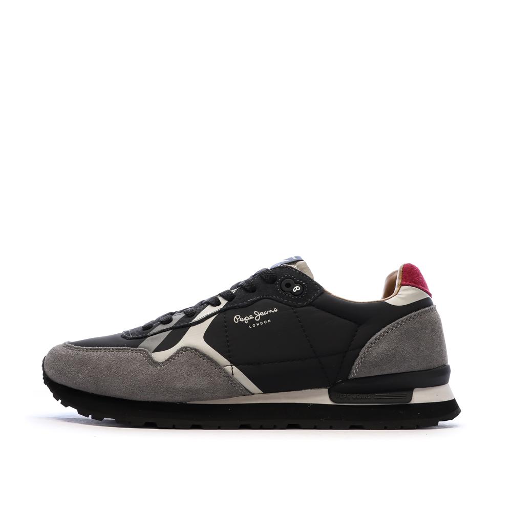 Baskets Noires/Grises Homme Pepe jeans Brit Prints pas cher
