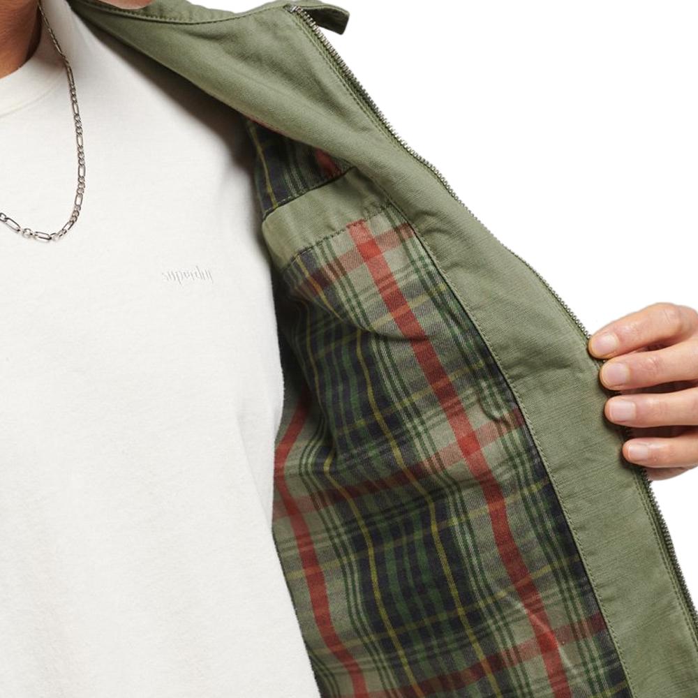 Veste Kaki Homme Superdry Harrington vue 4