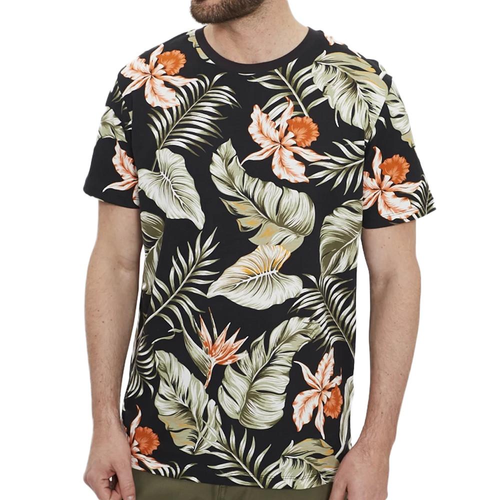 T-shirt Noir imprimés Homme Jack & Jones Tropic pas cher