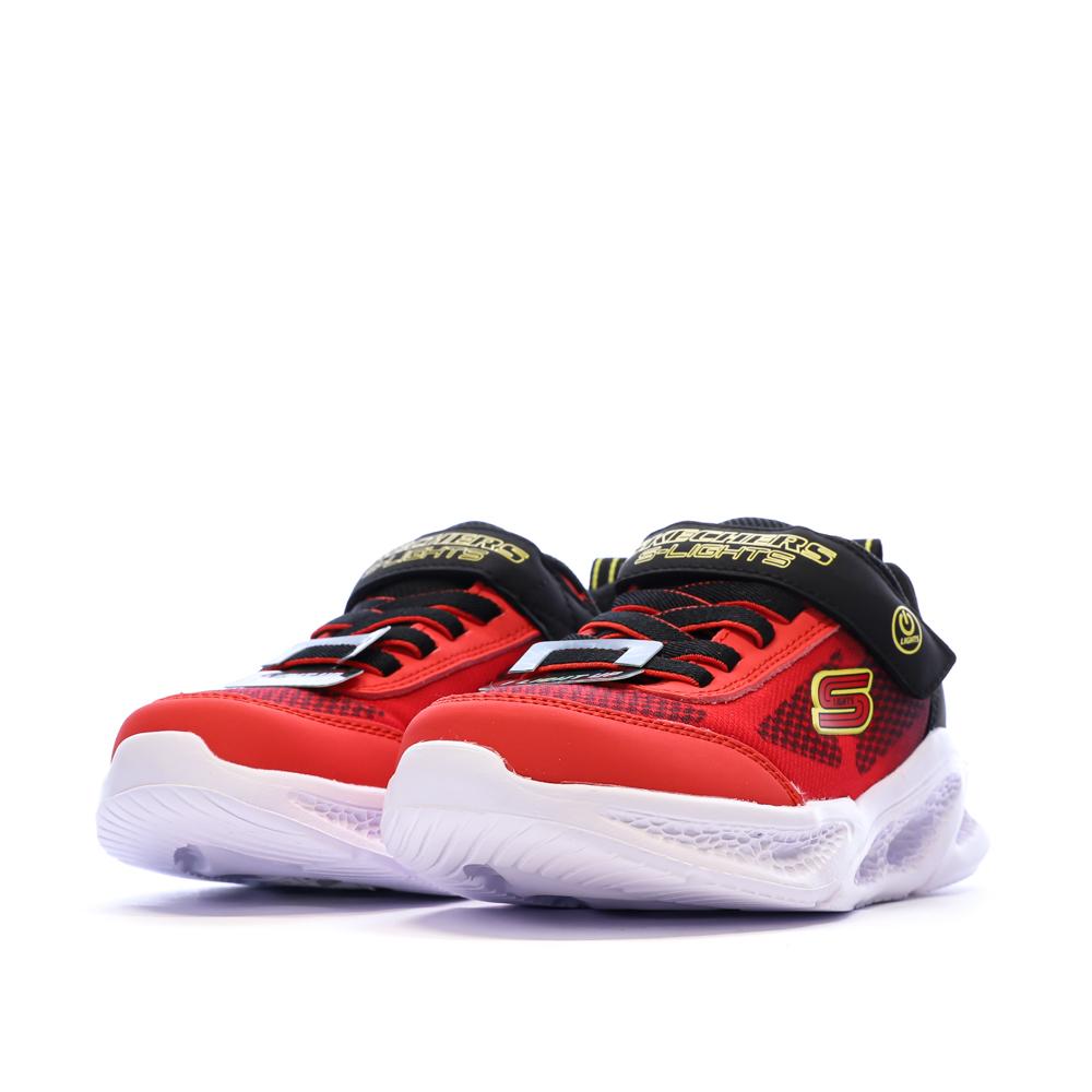 Baskets Rouges/Noires Garçon Skechers krendo vue 6