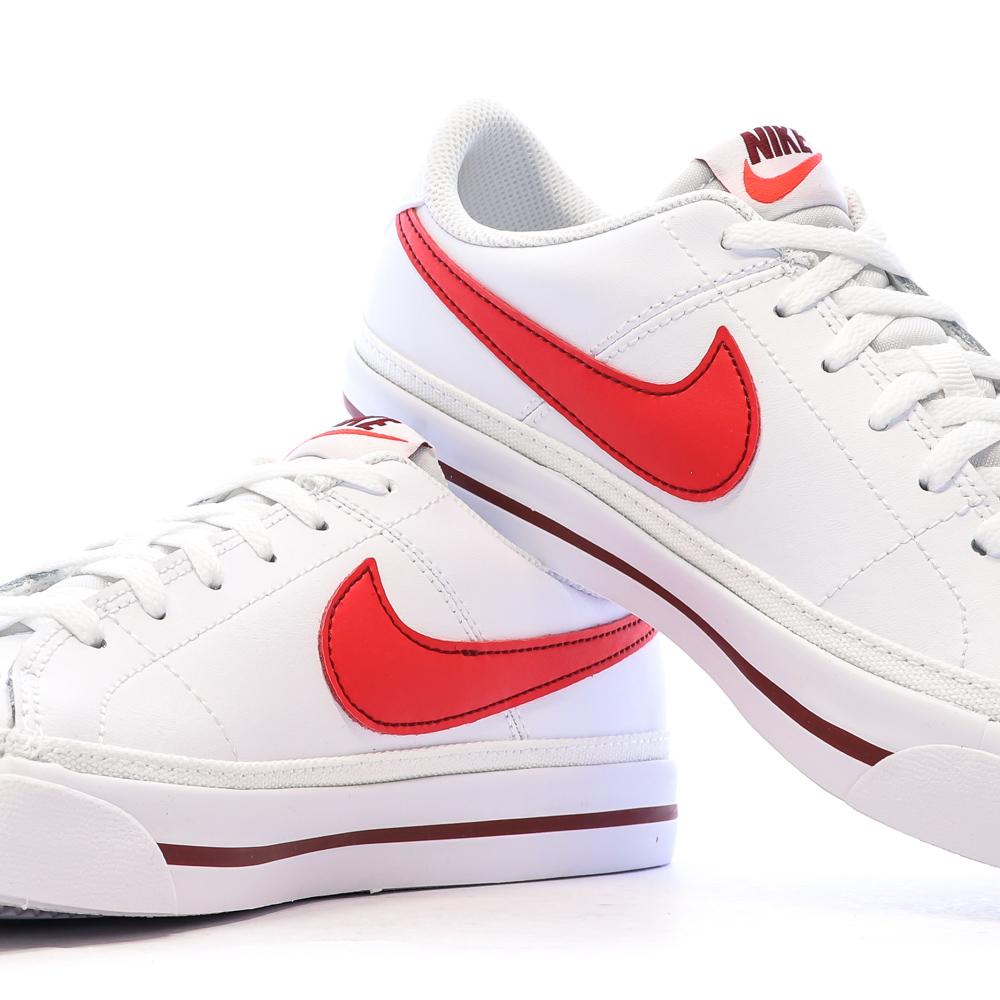 Baskets Blanc/Rouge Femme Nike Court Legacy vue 7