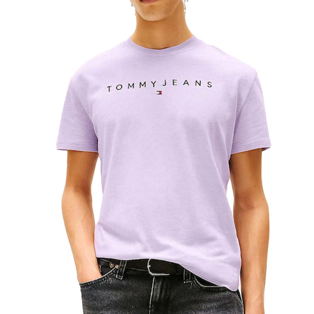 T-Shirt Violet Homme Tommy Hilfiger Reg Linear pas cher