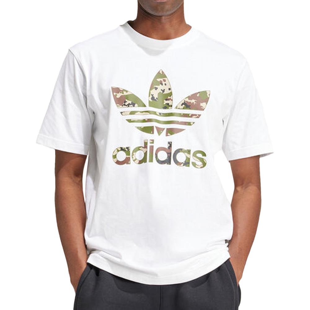 T-shirt Blanc/Kaki Homme Adidas Camo pas cher