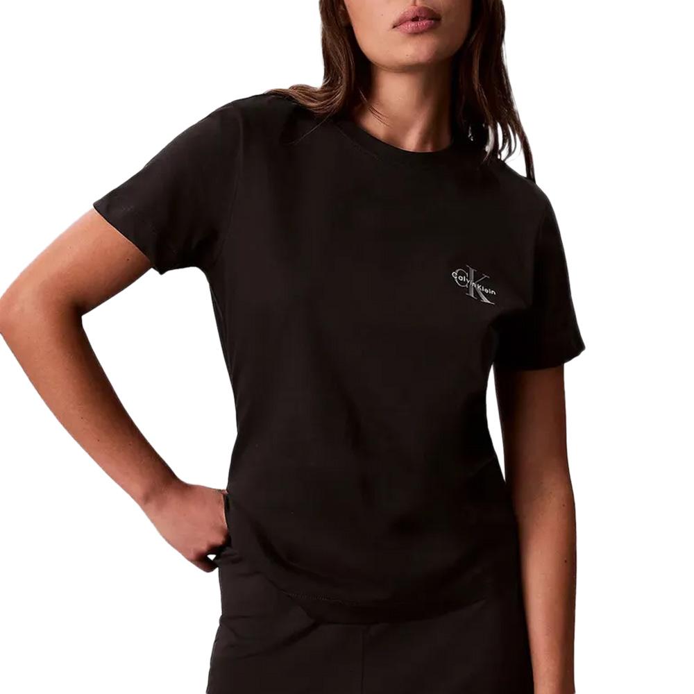 Lot de 2 T-Shirt Noir Femme Calvin Klein Jeans Mono logo vue 2