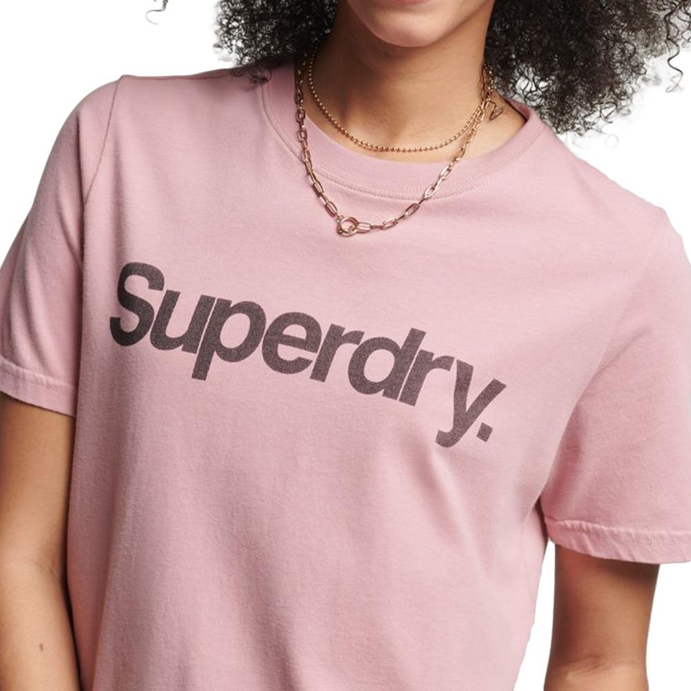 T-shirt Rose Femme Superdry CL Tee vue 2