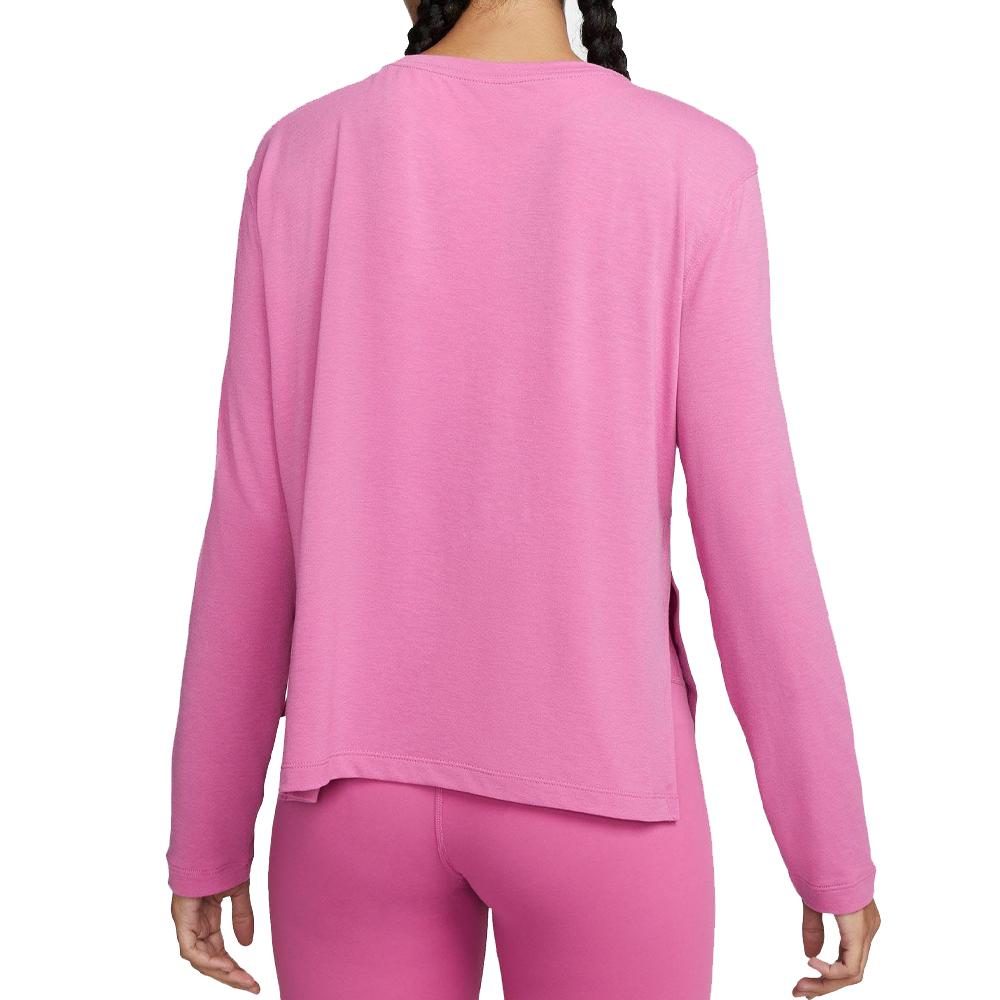 T-shirt Manches Longues Rose Femme Nike Ny vue 2