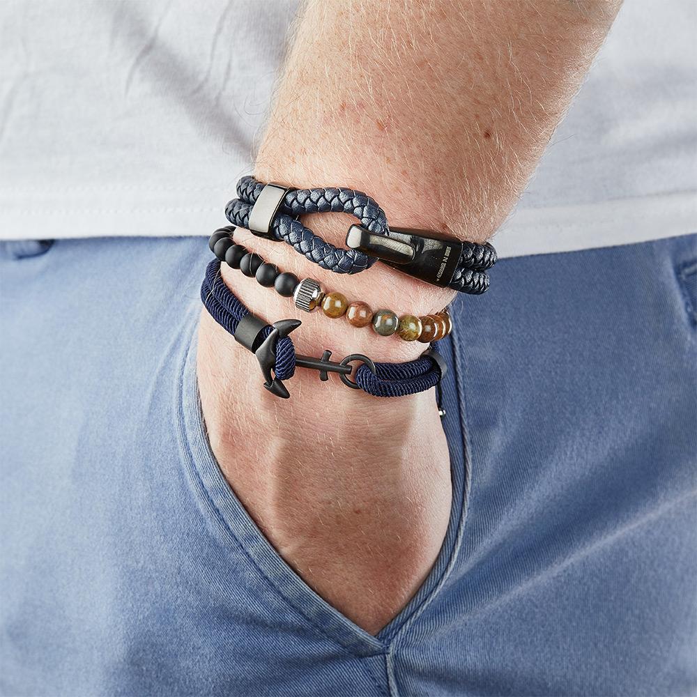 Bracelet Perles Noir/Marron Homme Geographical Norway 315051 vue 2