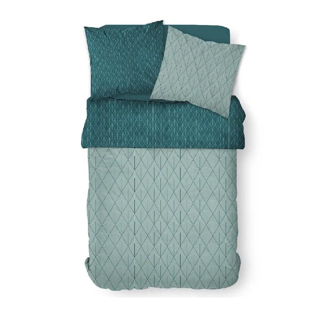 Parure de lit Vert/Bleu 220X240cm Coton 57 Fils Today Sunshine vue 2