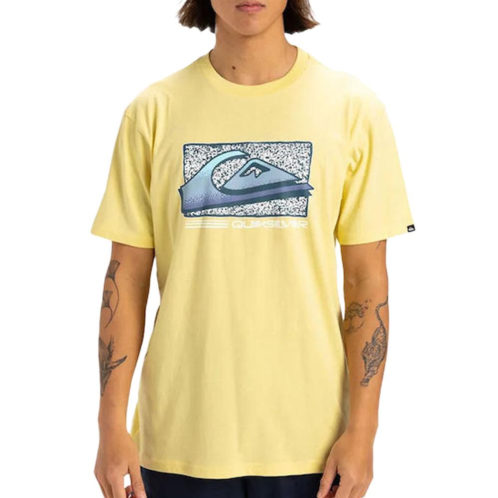 T-shirt Jaune Homme Quiksilver Retro Fade Yem pas cher