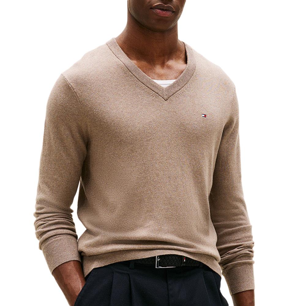 Pull Marron Homme Tommy Hilfiger Pima MW0MW28047 pas cher
