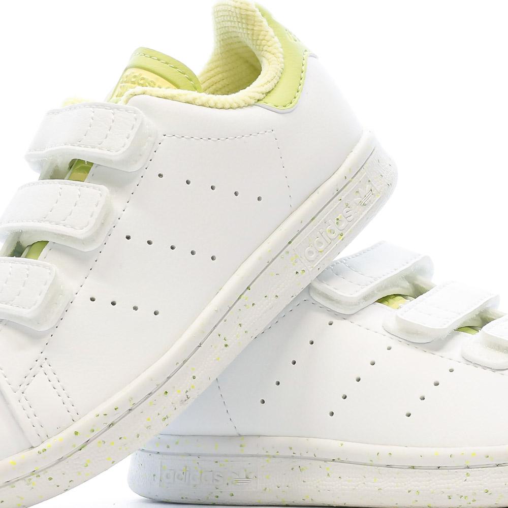 Baskets Blanches/Vertes Fille Adidas Stan Smith GW4537 vue 7