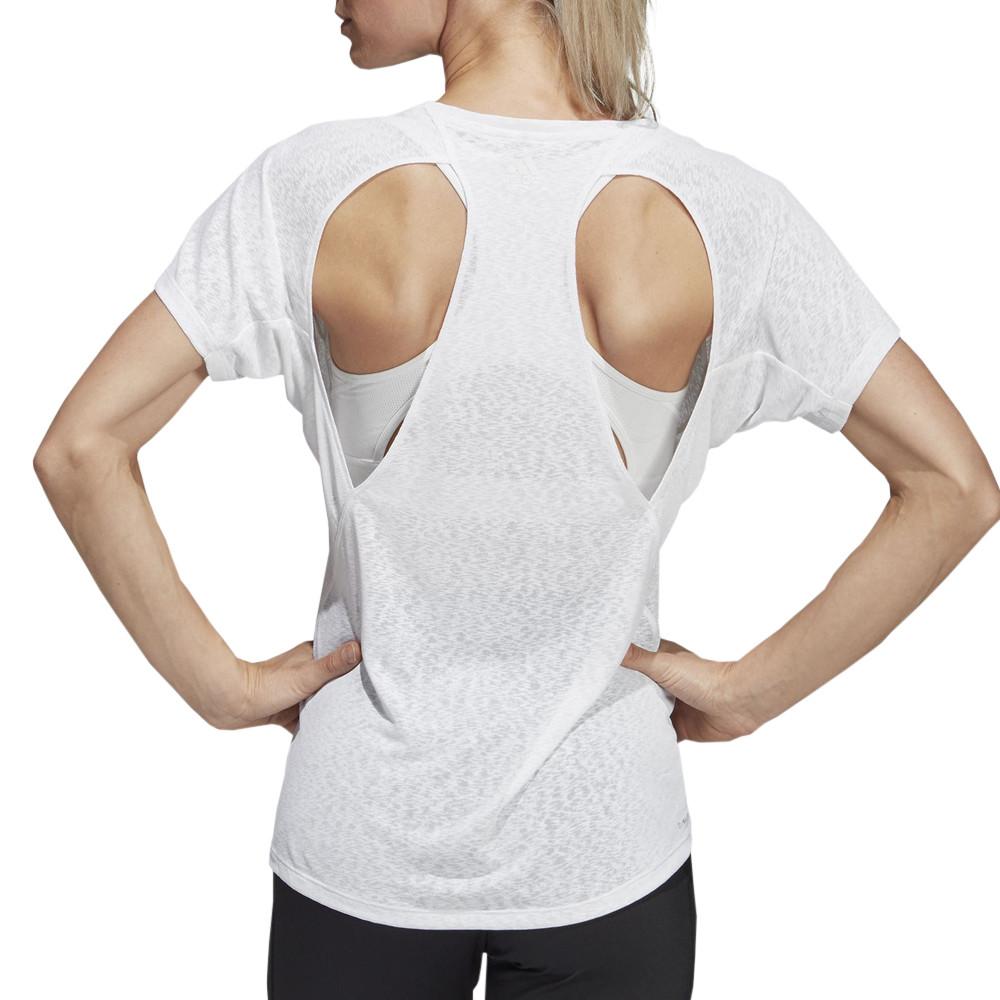 T-shirt Blanc Femme Adidas Cut out vue 2