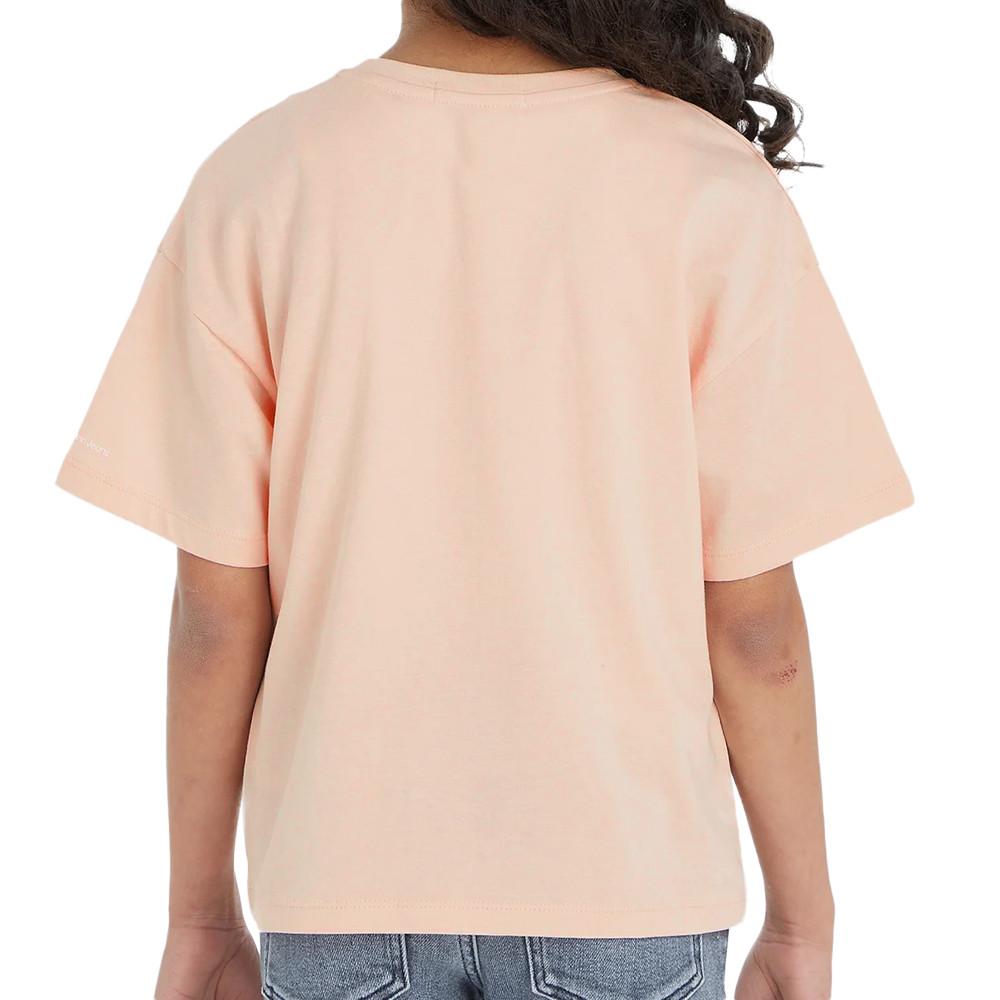 T-shirt Rose Fille Calvin Klein Jeans Boxy vue 2