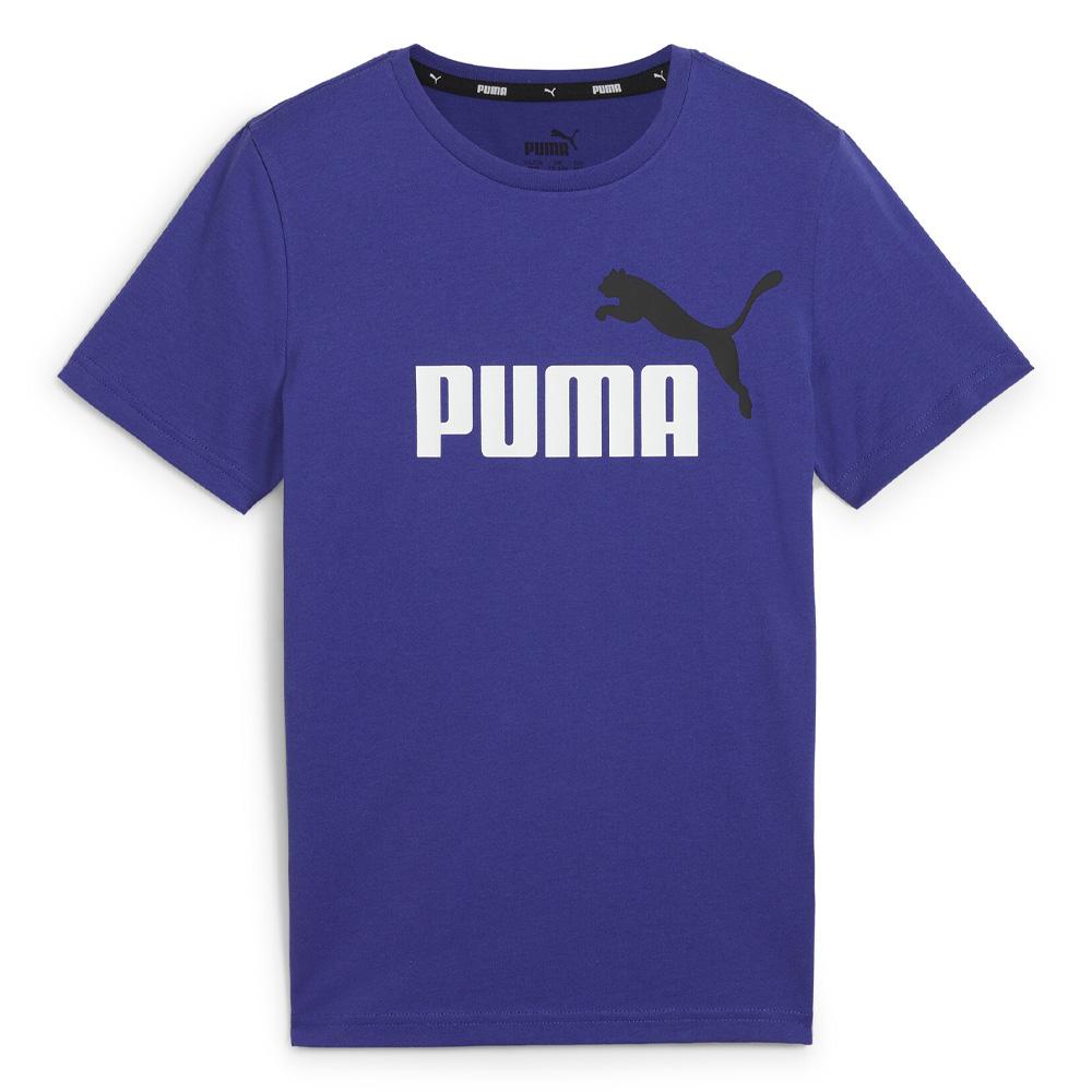 T-shirt Bleu Garçon Puma Ess+ 2 Col Logo pas cher