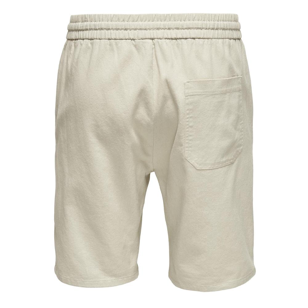 Short Écru Homme ONLY & SONS Cot Lin vue 2