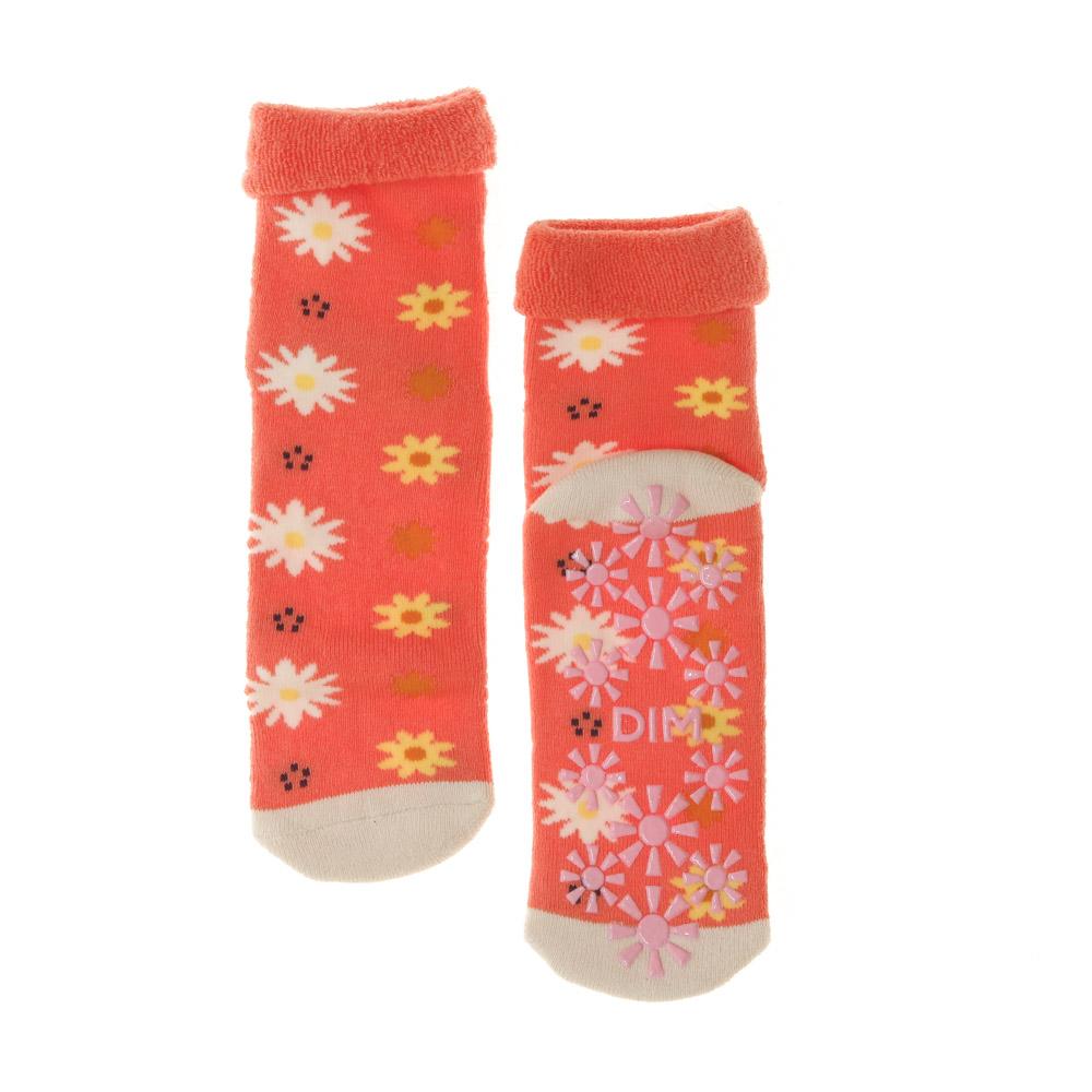 Chaussettes Rose à Fleurs Fille Dim Fantaisie pas cher