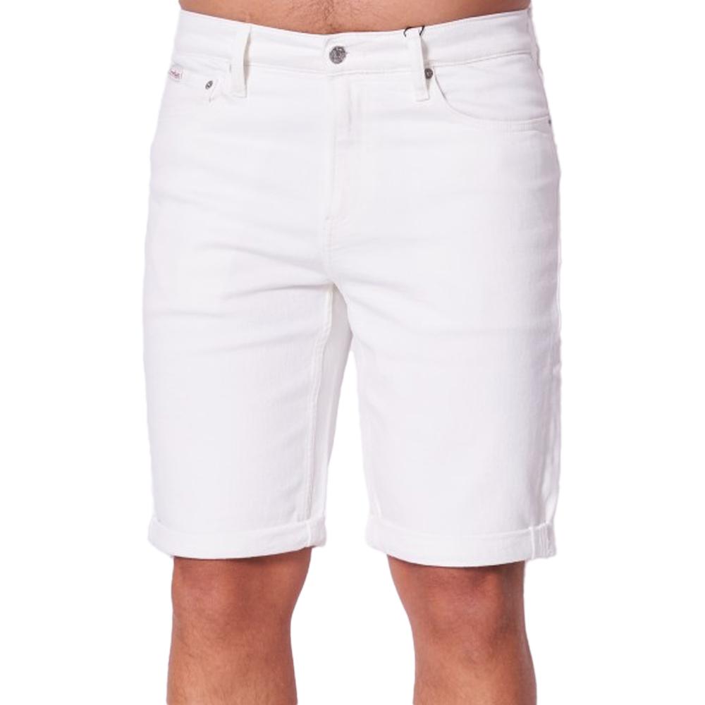 Short Jean Blanc Homme Calvin Klein Jeans Slim pas cher