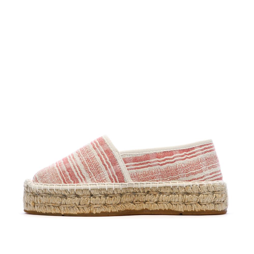 Weiße/rote Espadrilles für Damen von Pare Gabia Aduna günstig