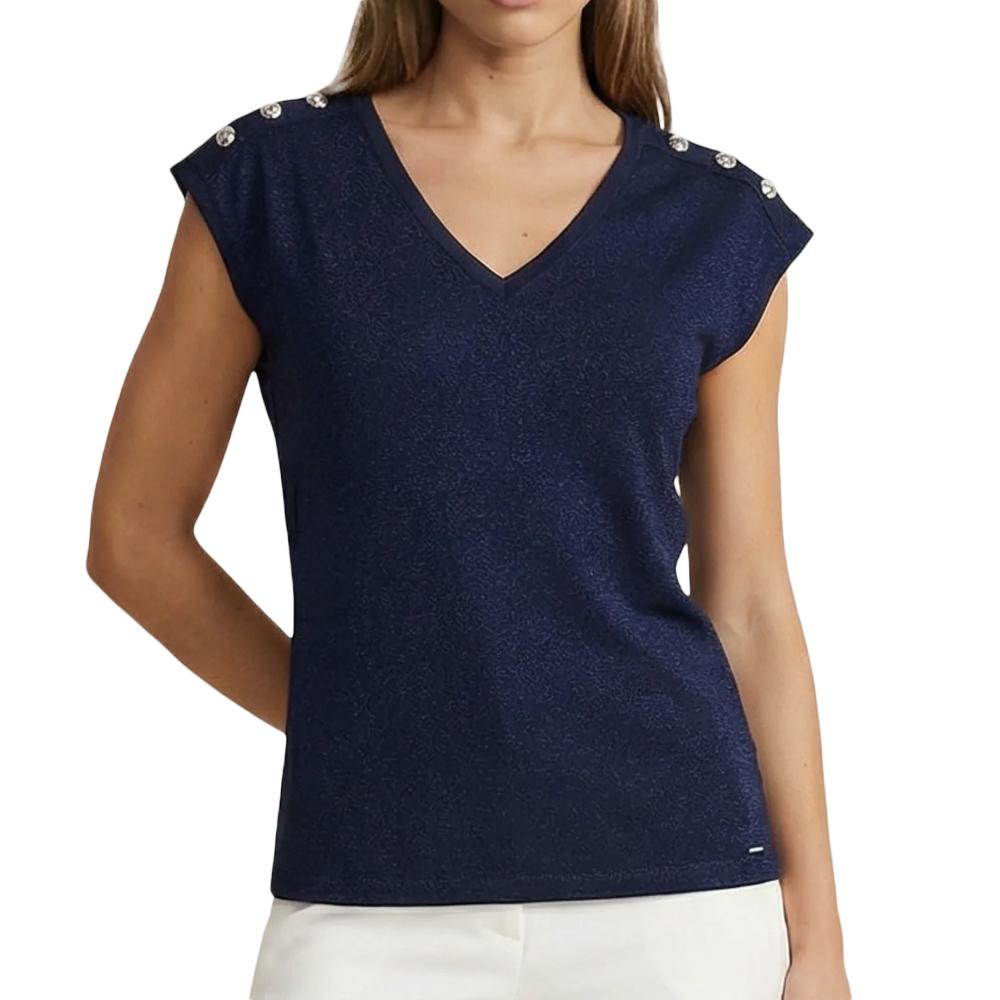 Camiseta azul marino para mujer Morgan DIVALI barato