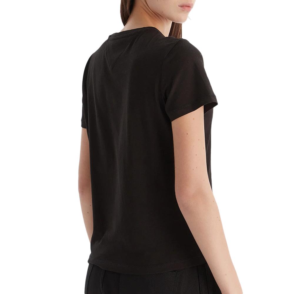 T-Shirt Noir Femme Tommy Hilfiger Linears vue 2