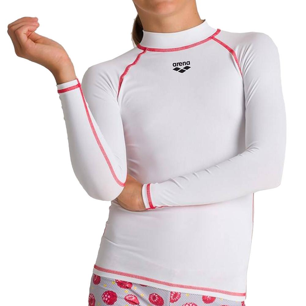 Maillot Lycra Manches longues Blanc Fille Arena Rash pas cher