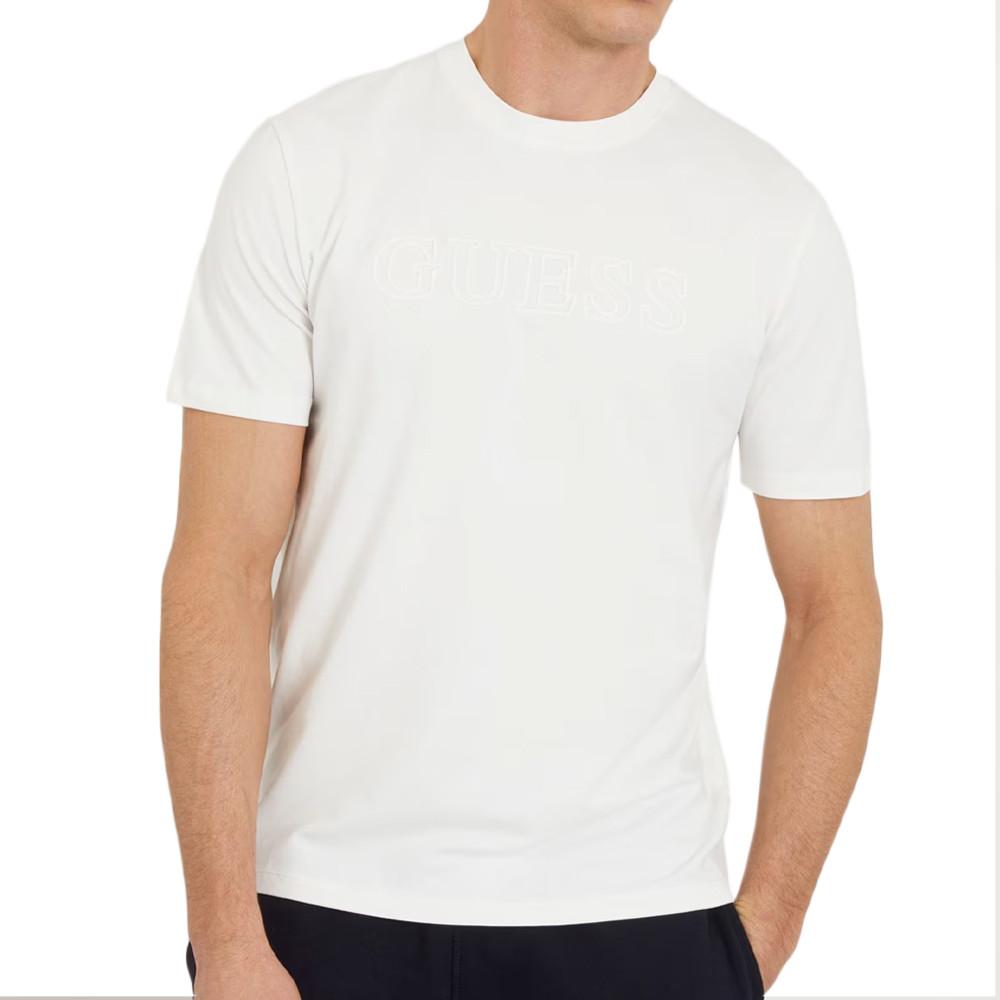 T-shirt Blanc Homme Guess Alphy pas cher