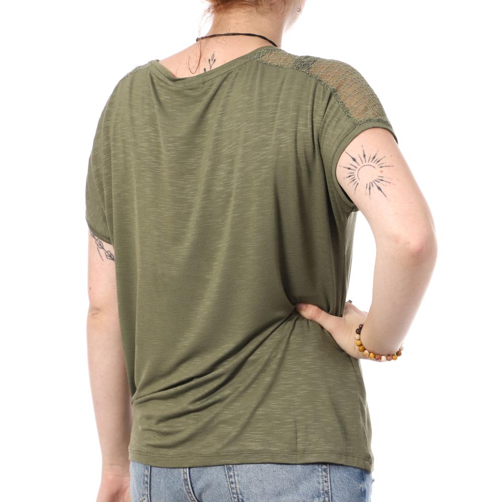 Top Kaki Femme Vila Vipapsi vue 2