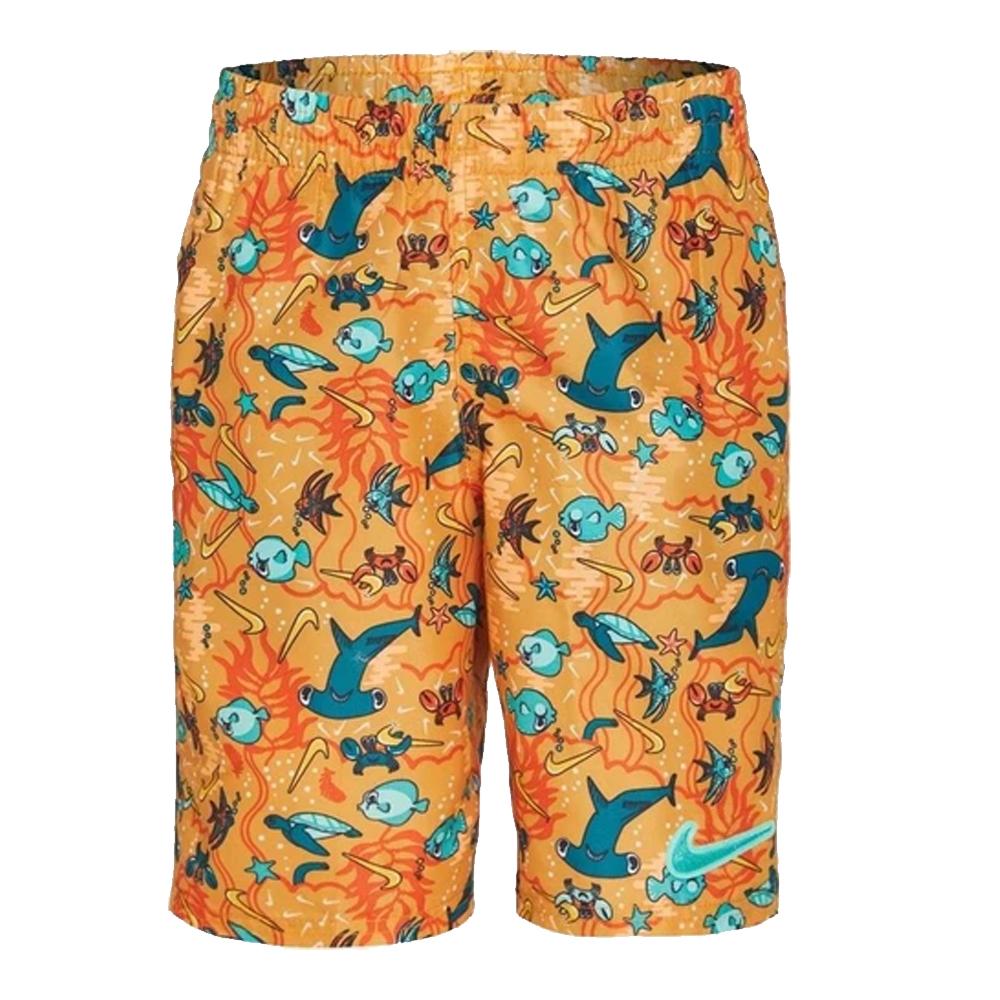 Short de bain Orange/Bleu Garçon Nike 6 Volley pas cher