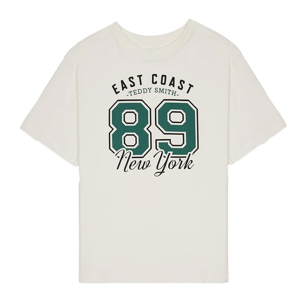 T-shirt Blanc/Vert Garçon Teddy Smith Lou pas cher