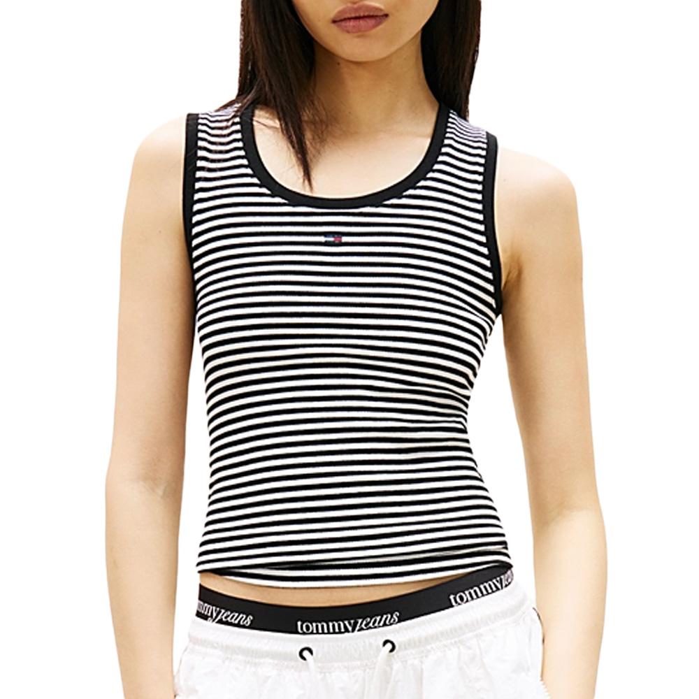 Woman's white/black tank top Tommy Hilfiger Essential BDS affordable