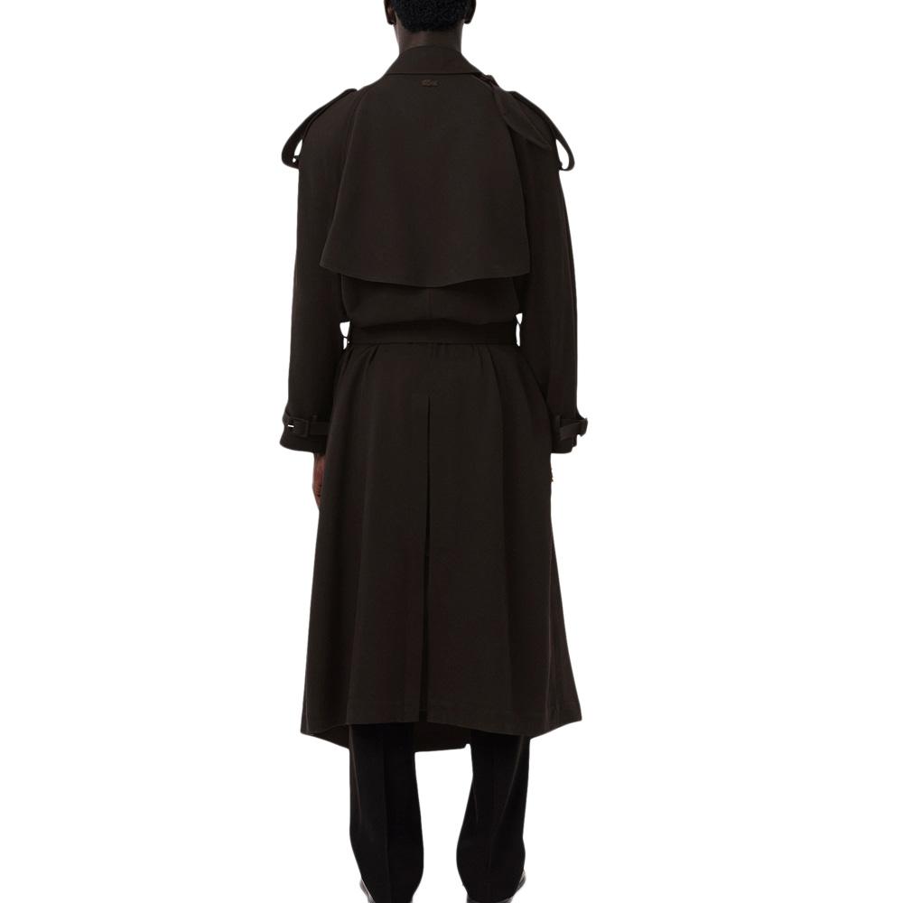 Trench-coat long Marron unisexe Lacoste Runway Wooll vue 2