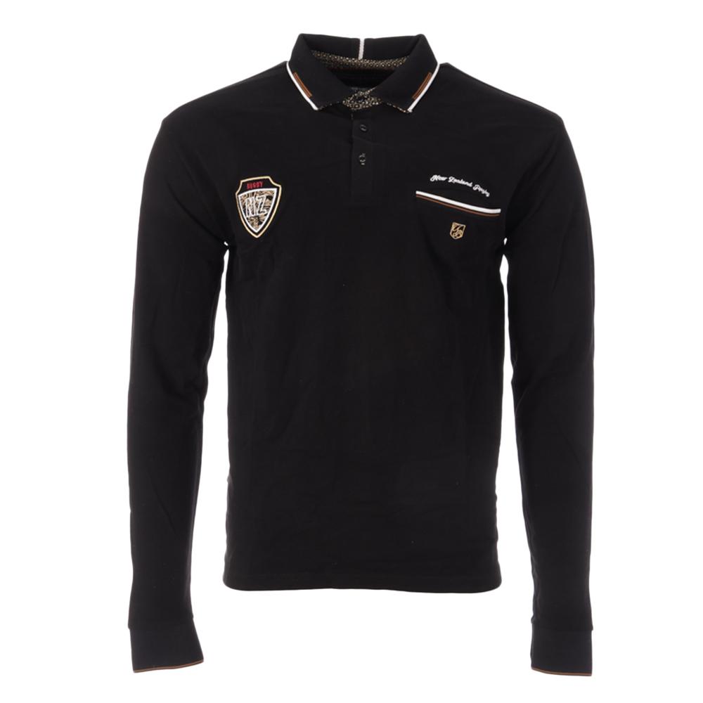 Polo Manches Longues Noir Homme RMS26 Rugby pas cher