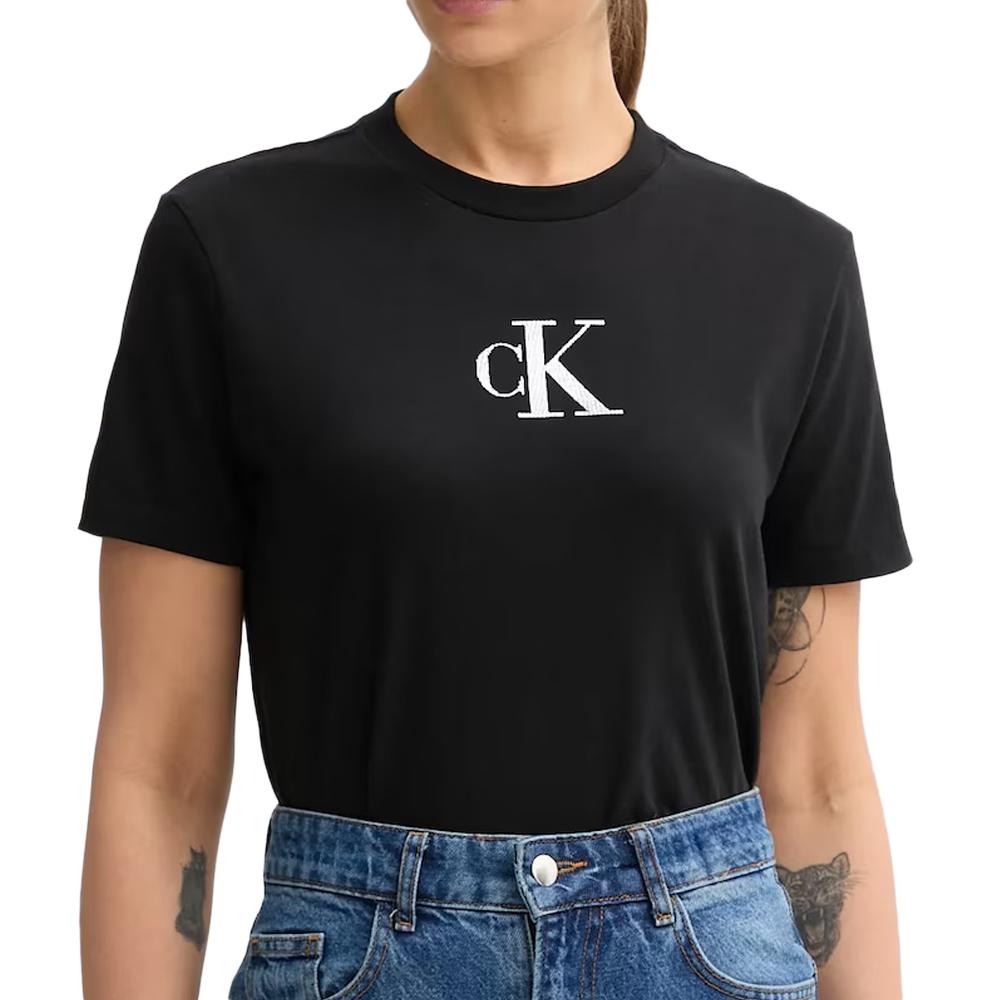 T-Shirt Noir Femme Calvin Klein Jeans LV047E804G pas cher